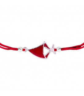 Pulsera Pañuelo San Fermín Plata con Hilo Rojo