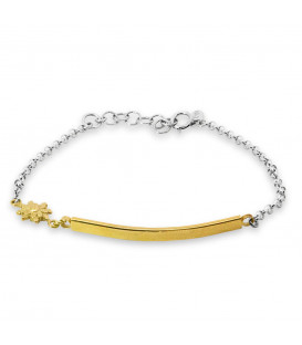 Pulsera Zubi Plata Bicolor con Eguzkilore