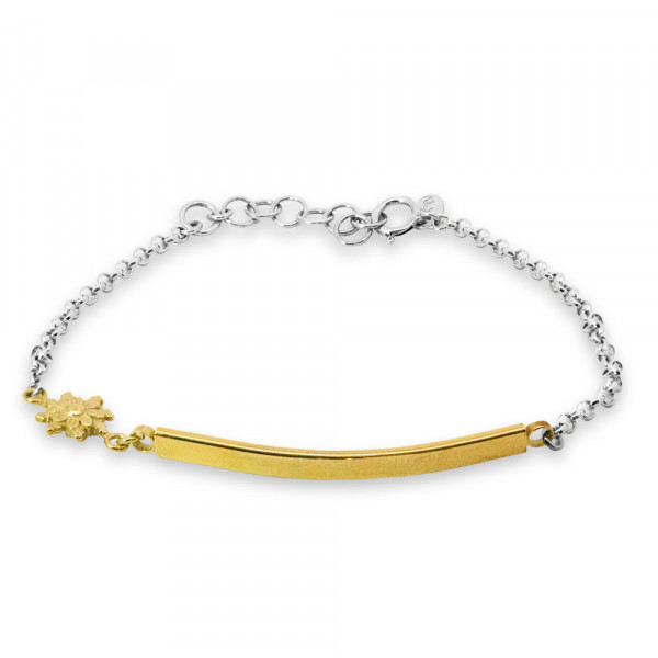 Pulsera Zubi Plata Bicolor con Eguzkilore