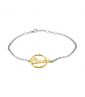 Pulsera Ama Plata Dorada con Cadena