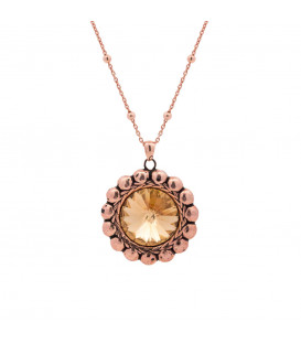 Gargantilla Plata Rosa y Cristal Champagne