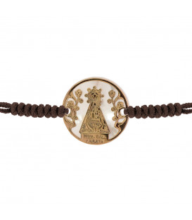 Pulsera Virgen de Arrate de Nácar Plata Dorada