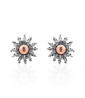 Pendientes Eguzkilore Rutenio y Rosa 14mm