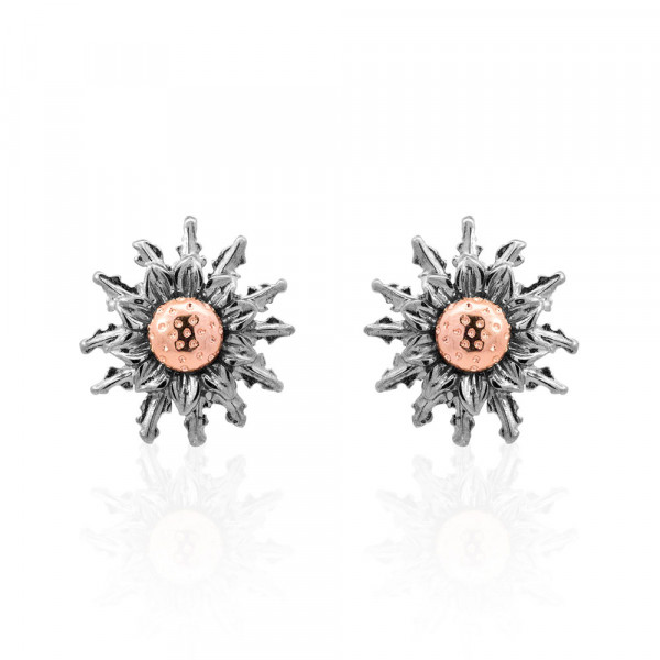 Pendientes Eguzkilore Rutenio y Rosa 14mm
