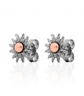 Pendientes Eguzkilore Rutenio y Rosa 14mm