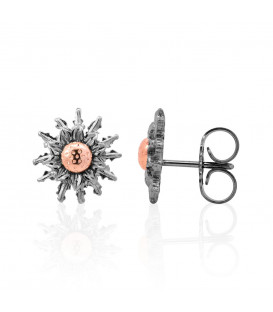 Pendientes Eguzkilore Rutenio y Rosa 14mm