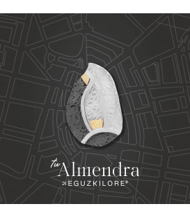 Pulsera Almendra de Vitoria Plata con Lámina de Oro