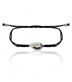 Pulsera Almendra de Vitoria Plata con Lámina de Oro