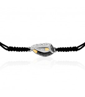 Pulsera Almendra de Vitoria Plata con Lámina de Oro