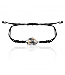 Pulsera Almendra de Vitoria Silueta Plata con Lámina de Oro