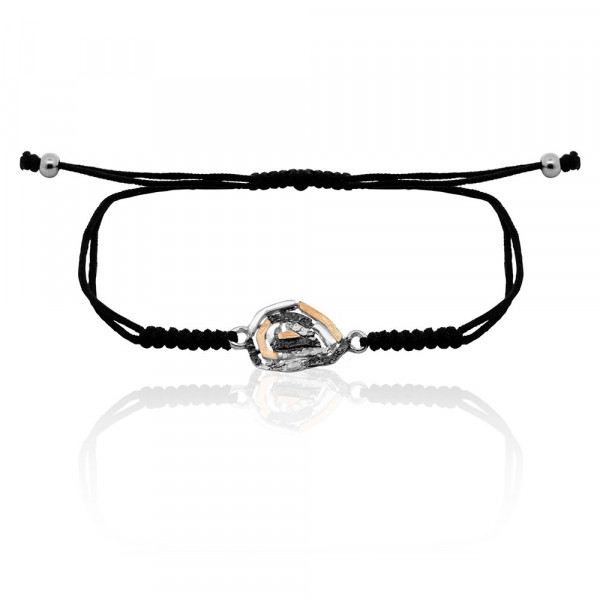 Pulsera Almendra de Vitoria Silueta Plata con Lámina de Oro