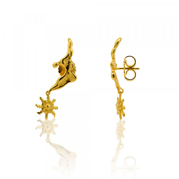 Pendientes Ur de Plata Dorada