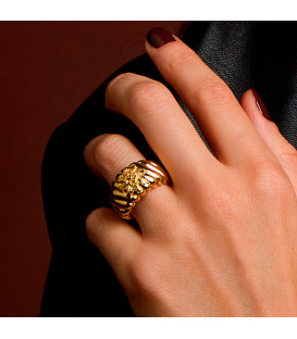 Anillo Mask de Plata Dorada