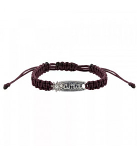 Pulsera Ama Marrón Plata Rústica