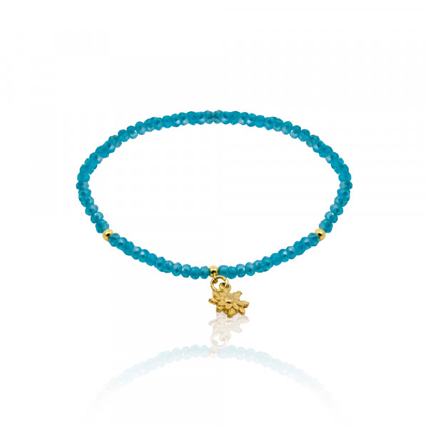 Pulsera elastica con turquesas y Eguzkilore