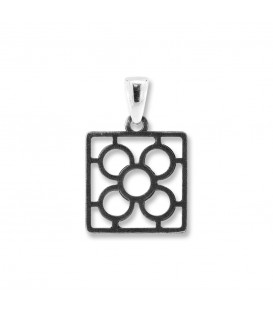 Colgante Baldosa Silueta de Plata con Lámina de Oro