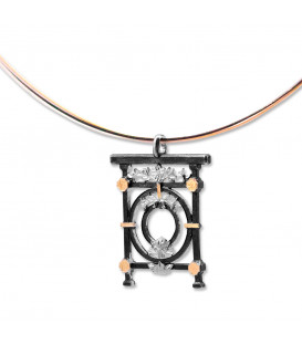 Colgante Barandilla de la Concha de Plata con Lámina de Oro