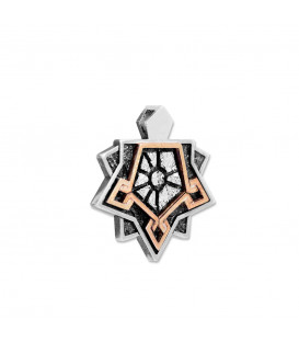 Colgante Ciudadela de Plata con láminas de Oro