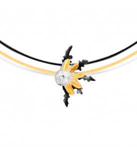 Colgante Eguzkilore de Plata con láminas de Oro