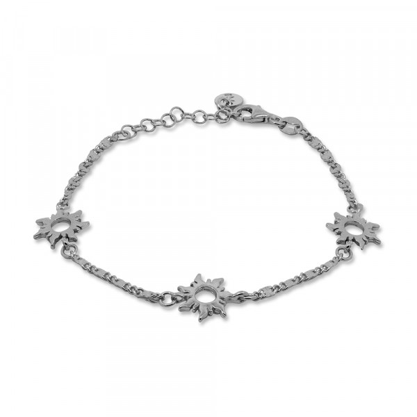 Pulsera Mountain de Plata con 3 Eguzkilore