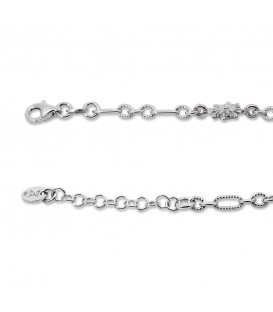 Pulsera de Plata con 3 Eguzkilore y Eslabones Grafilada