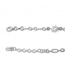 Pulsera Mountain de Plata con 3 Eguzkilore y Eslabones Grafilados