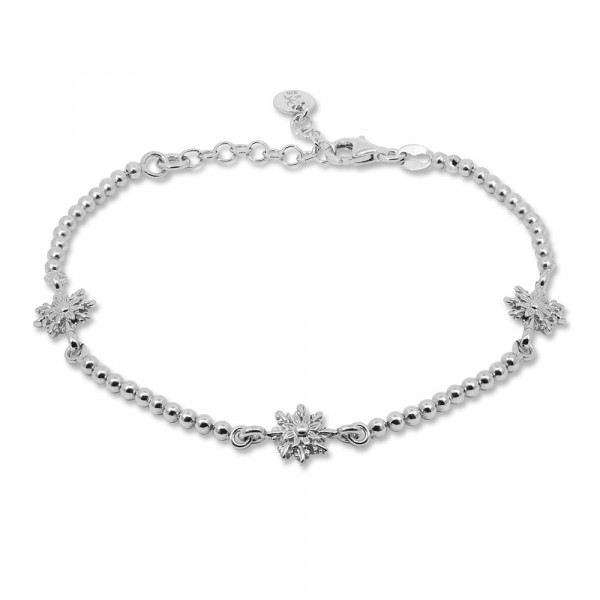 Pulsera de Plata con 3 Eguzkilore y Eslabones Grafilada