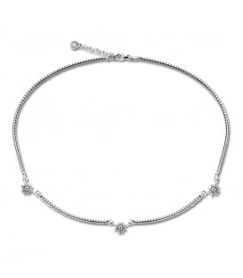 Gargantilla de Plata con 3 Eguzkilore y Cadena Semirígida