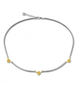 Gargantilla de Plata con 3 Eguzkilore y Cadena Semirígida