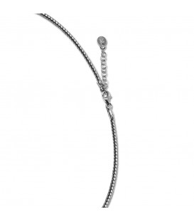 Gargantilla de Plata con 3 Eguzkilore Rosas y Cadena Semirígida