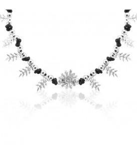 Gargantilla Mari Brillo Diez Hojas con Motivo Eguzkilore