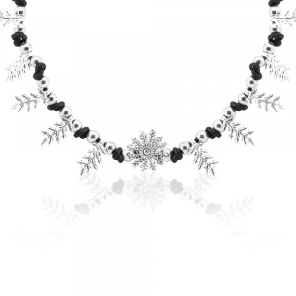 Gargantilla Mari Brillo Diez Hojas con Motivo Eguzkilore