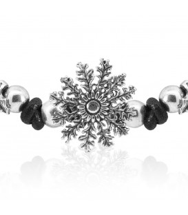 Gargantilla Mari Oxidado Diez Hojas con Motivo Eguzkilore