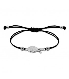 Pulsera San Fermín de Plata con Hilo Negro