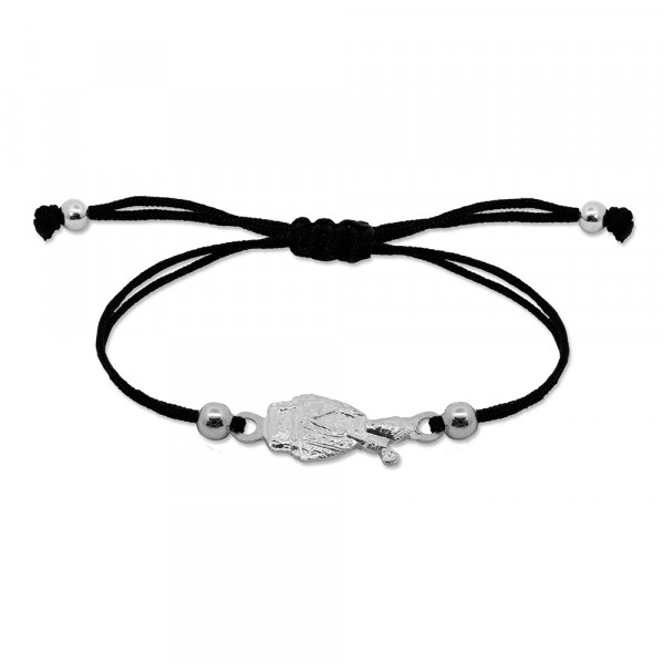 Pulsera San Fermín de Plata con Hilo Negro