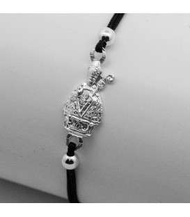 Pulsera San Fermín de Plata con Hilo Negro