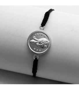 Pulsera Redonda San Fermín de Plata con Hilo Negro Personalizable