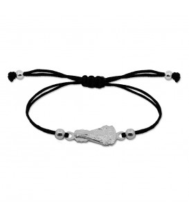 Pulsera Virgen de Begoña de Plata con Hilo Negro