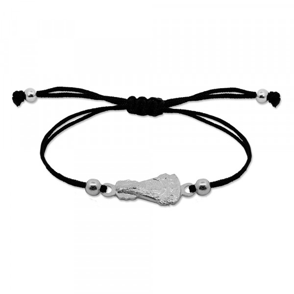 Pulsera Virgen de Begoña de Plata con Hilo Negro