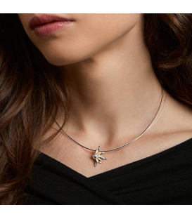 Colgante Eguzkilore de Plata con láminas de Oro