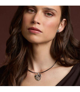 Colgante Corazón de Bilbao de Plata con láminas de Oro