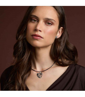 Colgante Corazón de Bilbao de Plata con láminas de Oro