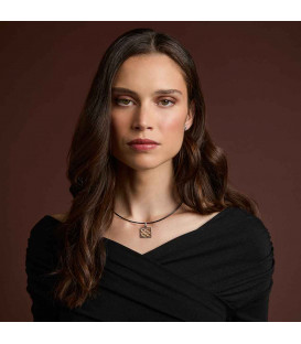 Colgante Baldosa Silueta de Plata con Lámina de Oro