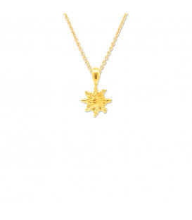 Colgante de Plata Dorada Con Motivo Eguzkilore 9mm