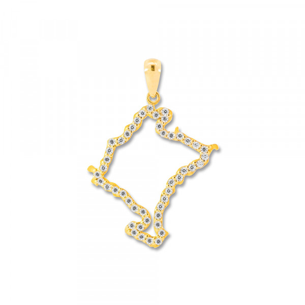 Colgante Mapa de Navarra de Oro con Circonitas