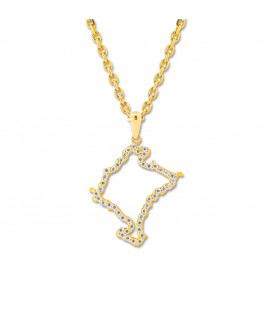 Colgante Mapa de Navarra de Oro con Circonitas