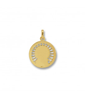 Medalla Virgen Niña de Plata Dorada 18mm Personalizable