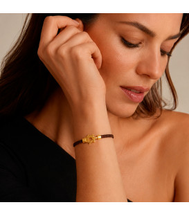 Pulsera Mountain Rígida Acero Cobre y Plata