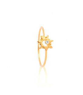 Anillo Mountain de Oro con Brillante
