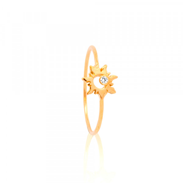 Anillo Mountain de Oro con Brillante